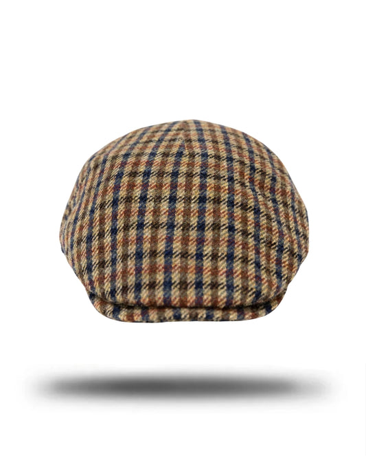 Houndstooth Check Flat Cap-IT238