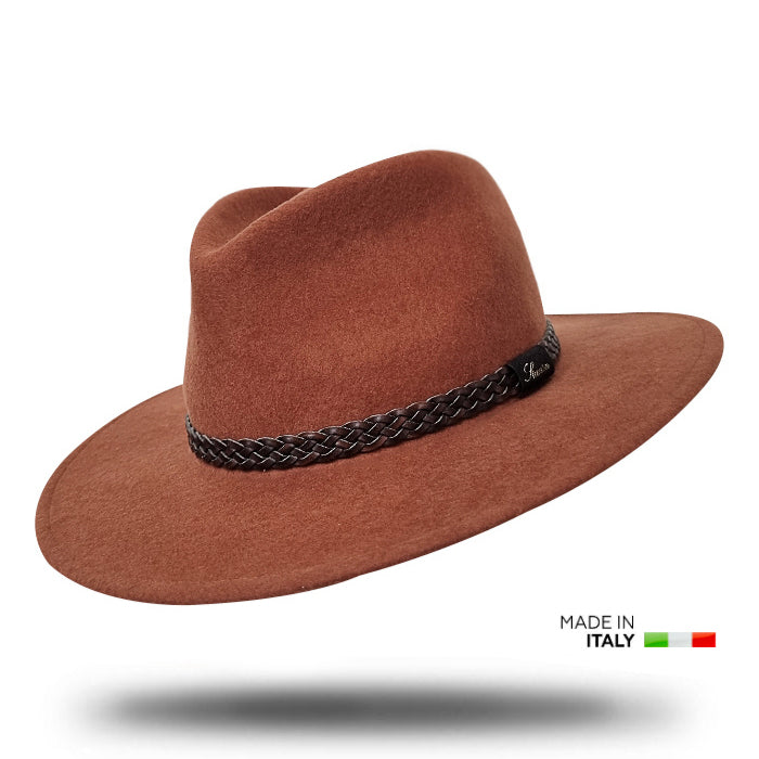 Women’s 100% Wool Fedora Made in Italy Wide Cordobes, Hats Classic Italy 100% wool felt Made main image 3
