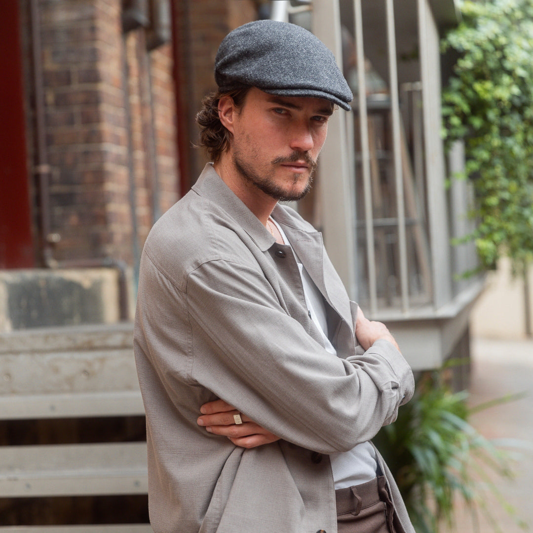 Shetland Wool Flat Cap-IT224