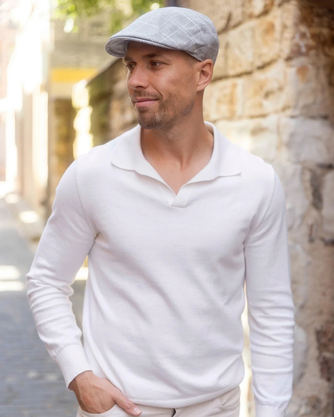 Kensington Check Flat Cap-IT237