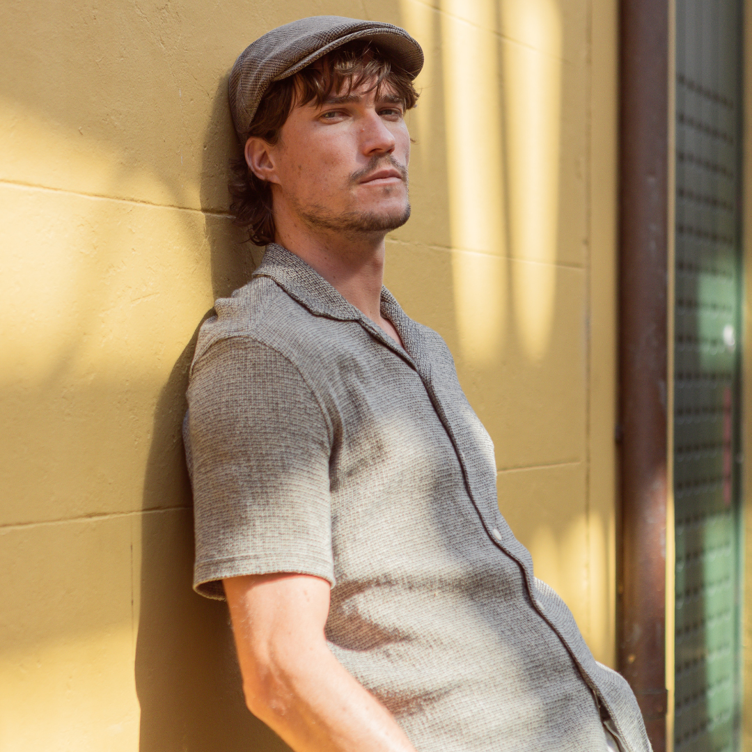 Cotton Plaid Flat Cap-SY365