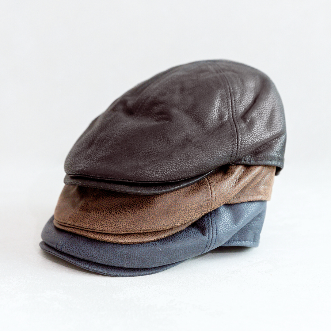 Nappa Leather Italian Flat Cap