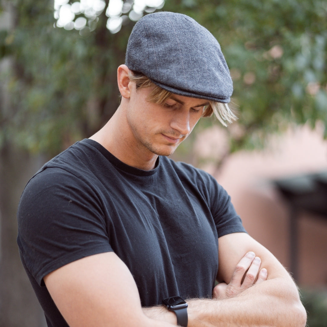 Herringbone Italian Flat Cap-IT202