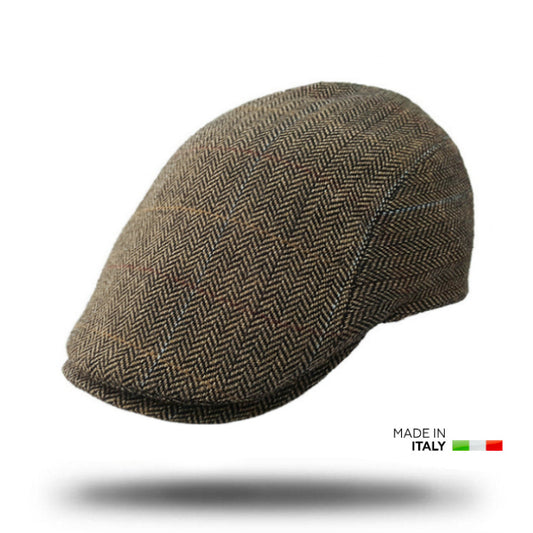 fiebig Brighton Flatcap van linnen | Pet met katoenen voering | Schiermütze met contrasterende naden | Gemaakt in Italië, grijs, 60 fiebig Brighton Flatcap van linnen | Pet met katoenen voering | Schiermütze met contrasterende naden | Gemaakt in Italië, grijs, 60