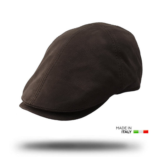 Italian Nappa Leather Flat Cap-IT203