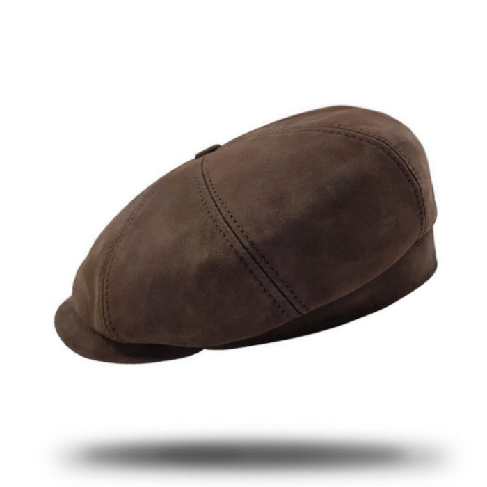 Italian Leather Newsboy Cap-IT213