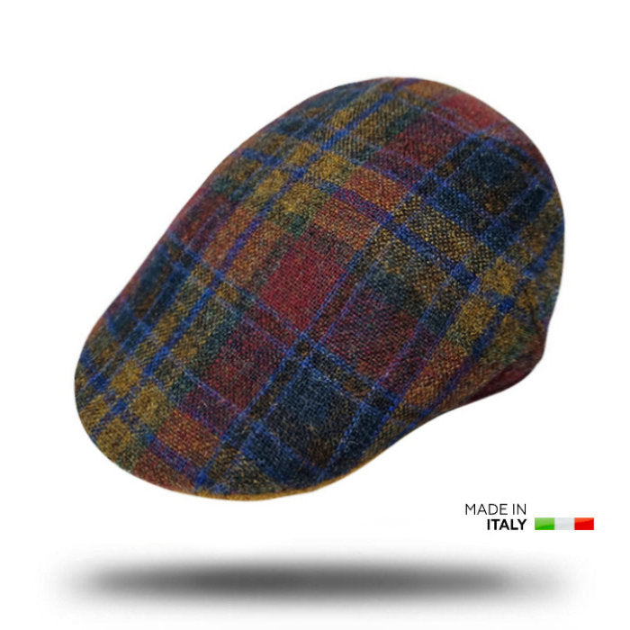 Pure Wool Tartan Flat Cap-IT223