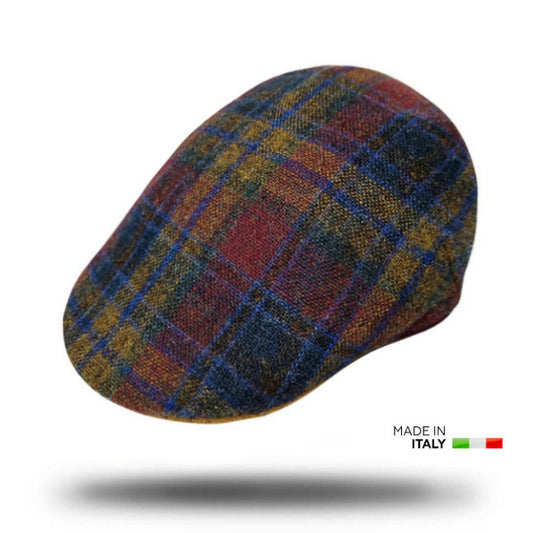 Pure Wool Tartan Flat Cap-IT223
