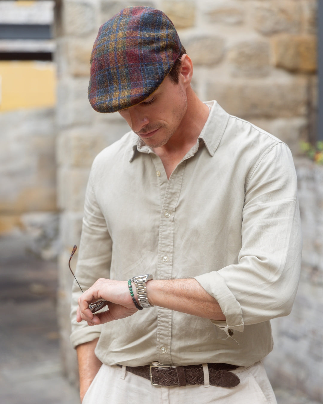 Pure Wool Tartan Flat Cap-IT223