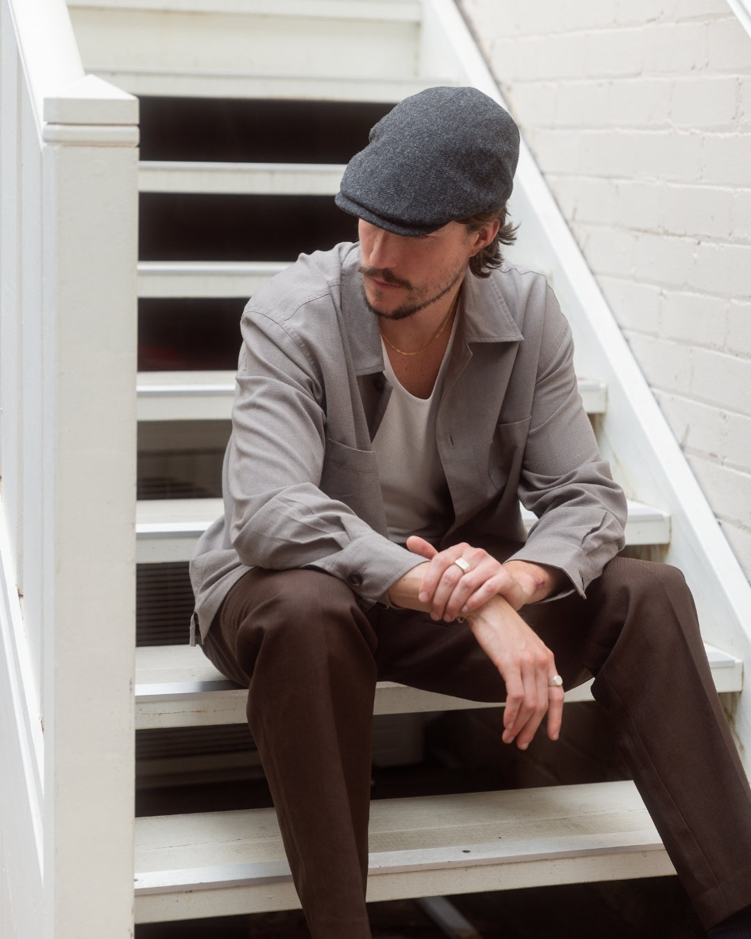 Shetland Wool Flat Cap-IT224