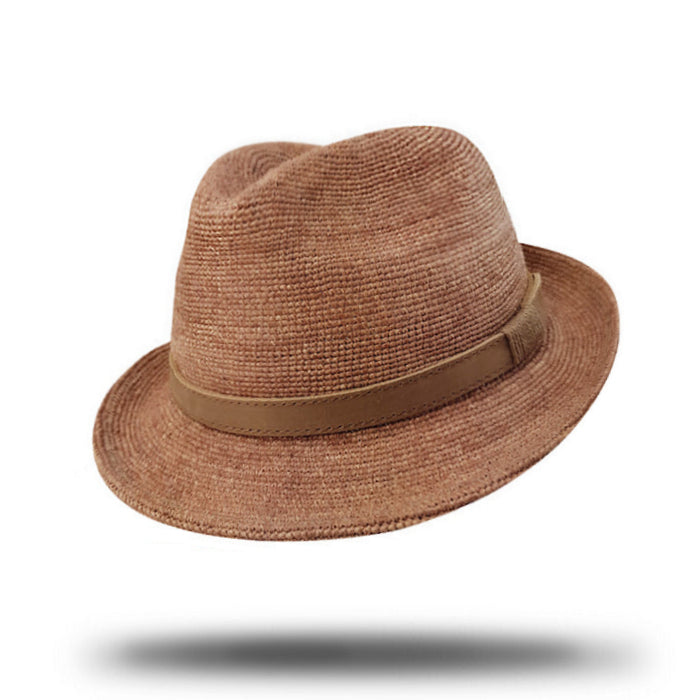 Crocheted Raffia Trilby-SD031