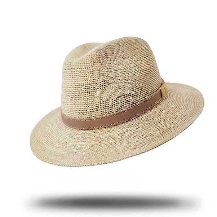 Crocheted Raffia Fedora-SD033