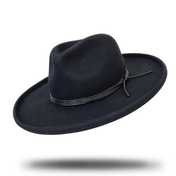 Women's Wide Brim Felt Fedora-SF361