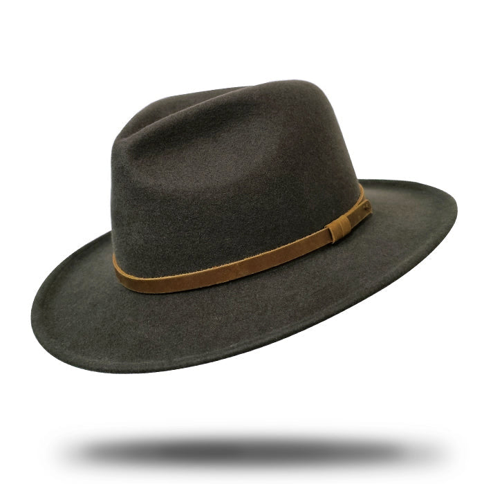 Flat Brim Felt Fedora-SF367