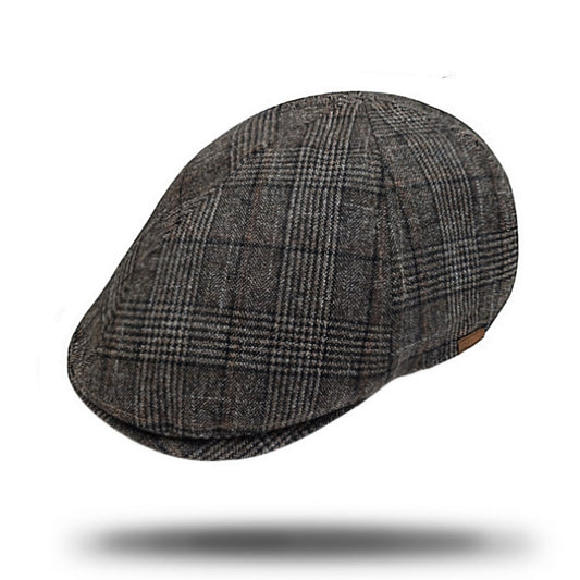 Plaid Flat Cap-SY209