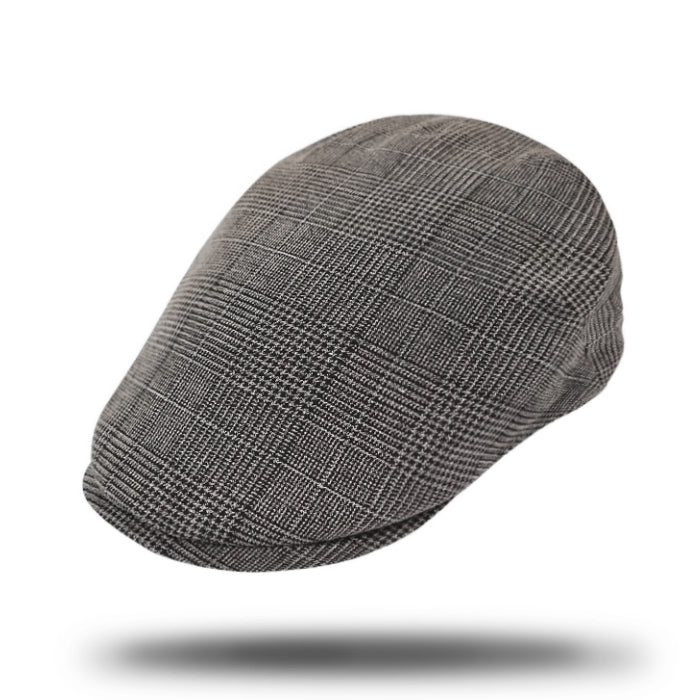Cotton Plaid Flat Cap-SY365