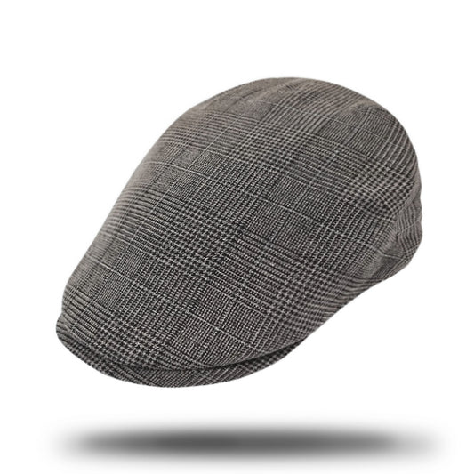 Cotton Plaid Flat Cap-SY365