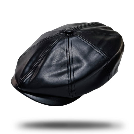 PU Leather Newsboy Cap-SY366