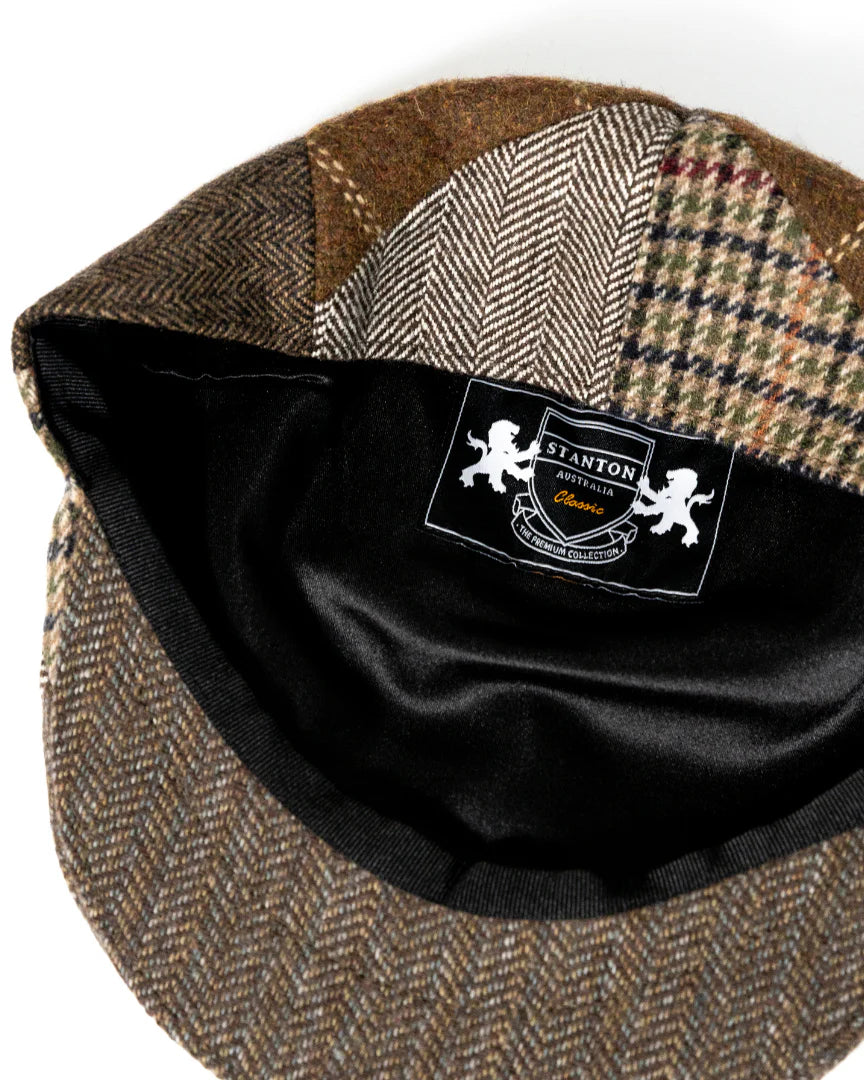 Wool Blend Patch Flat Cap-SY804