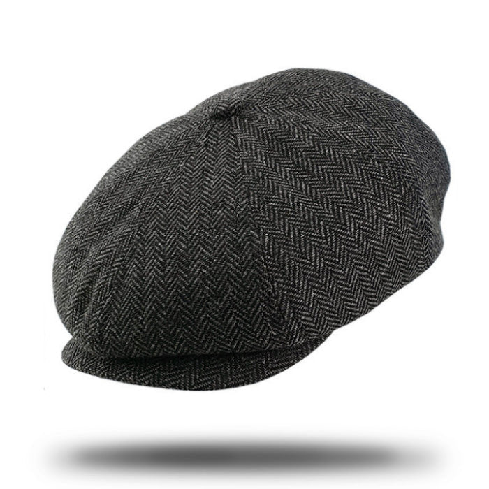 Herringbone Newsboy Cap-SY910